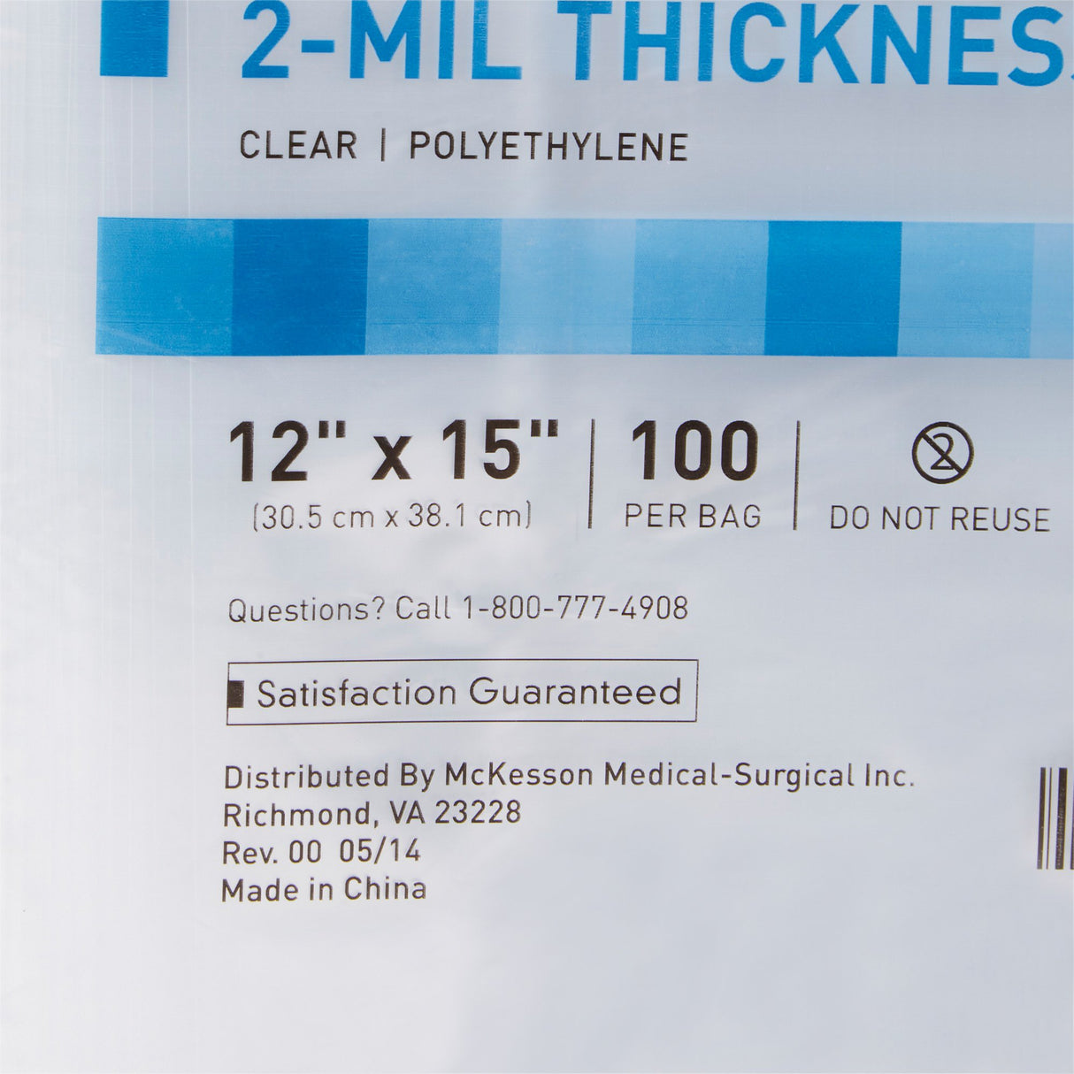 Reclosable Bag McKesson 12 X 15 Inch Polyethylene Clear Zipper Closure