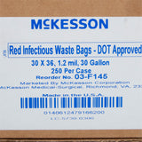 Biohazard Waste Bag McKesson Biohazard Symbol / Infectious Waste 30 gal. Red 30 X 36 Inch - BeHope