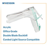 Vaginal Speculum McKesson Graves NonSterile Office Grade Acrylic Medium Double Blade Duckbill Disposable Corded Light Source Compatible - BeHope