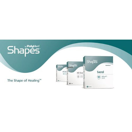 Foam Dressing PolyMemÂ® ShapesÂ® 7-1/5 X 7-4/5 Inch With Border Film Backing Adhesive Sacral Sterile - BeHope
