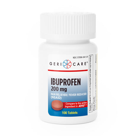 Pain Relief Geri-Care® 200 mg Strength Ibuprofen Tablet 100 per Bottle - BeHope
