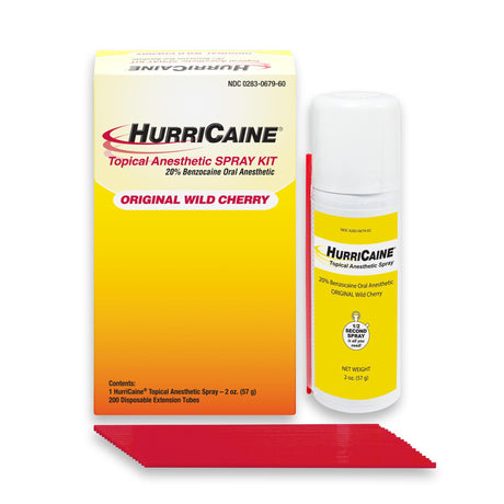 Hurricaine Oral Pain Relief Benzocaine Anesthetic Spray for Toothache - BeHope