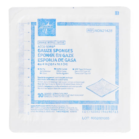 Gauze Sponge Medline 4 X 4 Inch 16-Ply Sterile 10 per Tray - BeHope