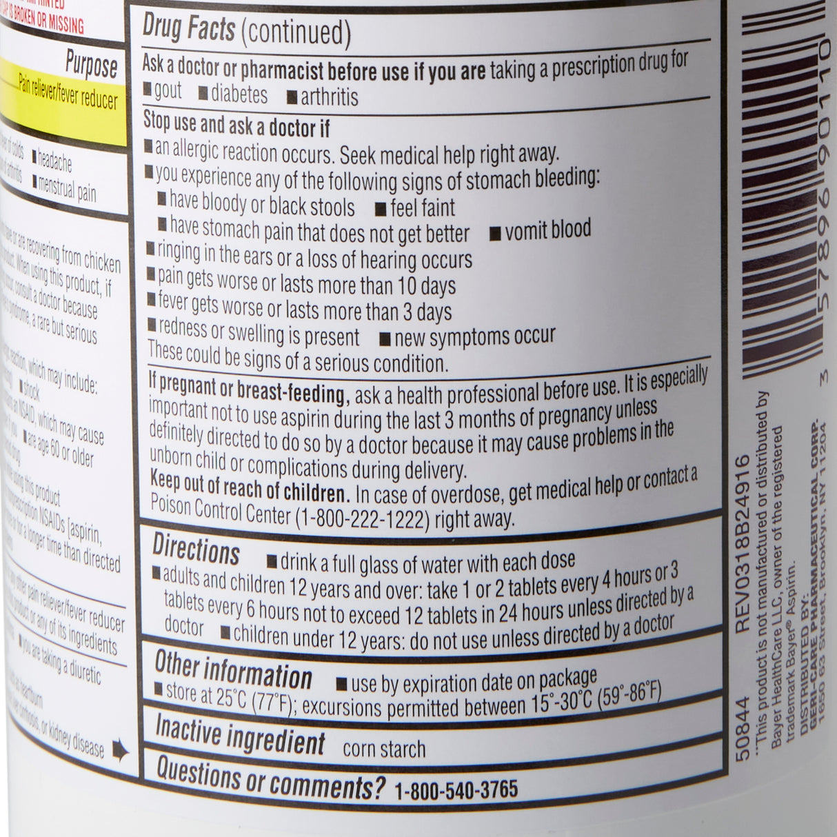 Pain Relief Geri-Care® Quali-Tabs 325 mg Strength Aspirin Tablet 1,000 per Bottle - BeHope