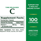 Vitamin C Supplement Nature's Bounty 500 mg Strength Capsule 100 per Bottle