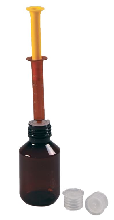 SealSafe™ Press-In Bottle Adapter 28 mm, NonSterile For Converting Standard 28 mm Liquid Medication Prescription Bottle into Filling Device and Helps Prevent Evaporation, Spills, Contamination - BeHope