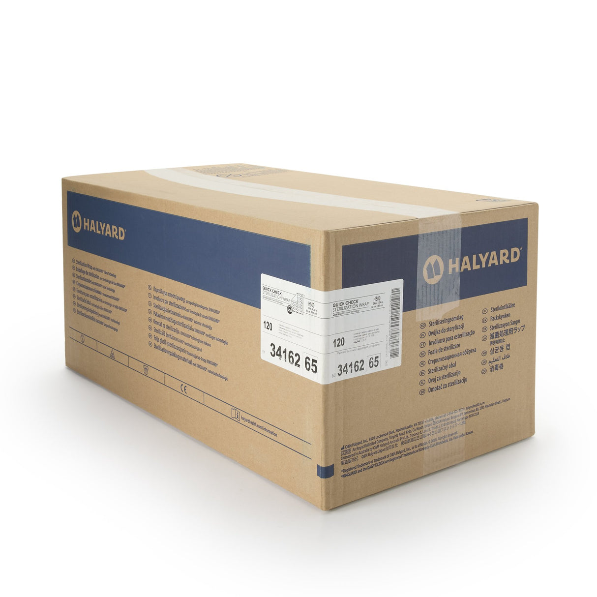 QUICK CHECK* H500 Sterilization Wrap White / Blue 24 X 24 Inch Dual Layer SMS Polypropylene Steam / EO Gas / Hydrogen Peroxide - BeHope