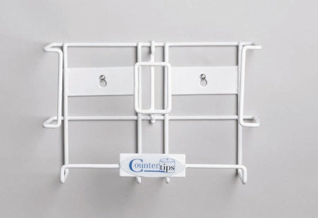 Glove Box Holder Countertips™ Horizontal or Vertical Mounted 2-Box Capacity White 7-1/2 X 11-3/4 Inch Coated Wire - BeHope