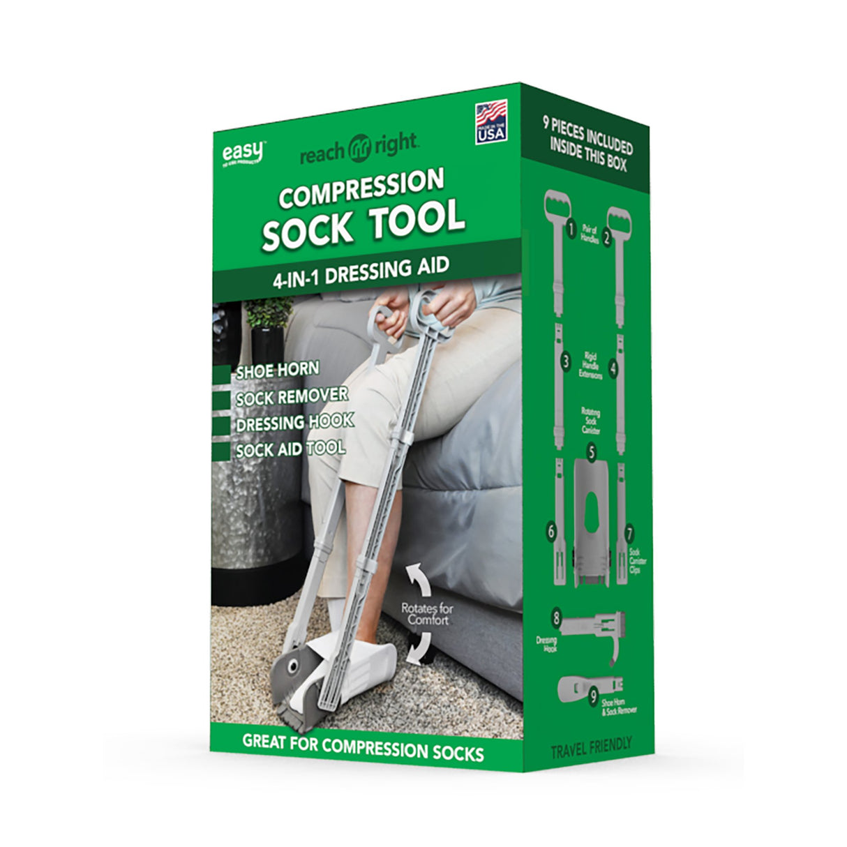 Dressing Aid Stick with Extra Handles Reach Right 34 Inch Length - BeHope