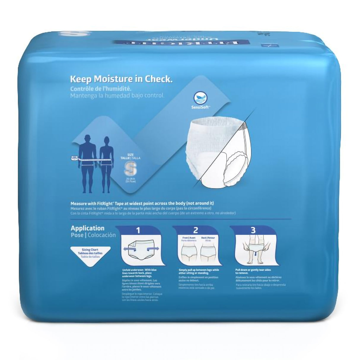 Absorbent Underwear FitRight® Classic Pull On with Tear Away Seams Small Unisex Disposable Moderate Absorbency - BeHope