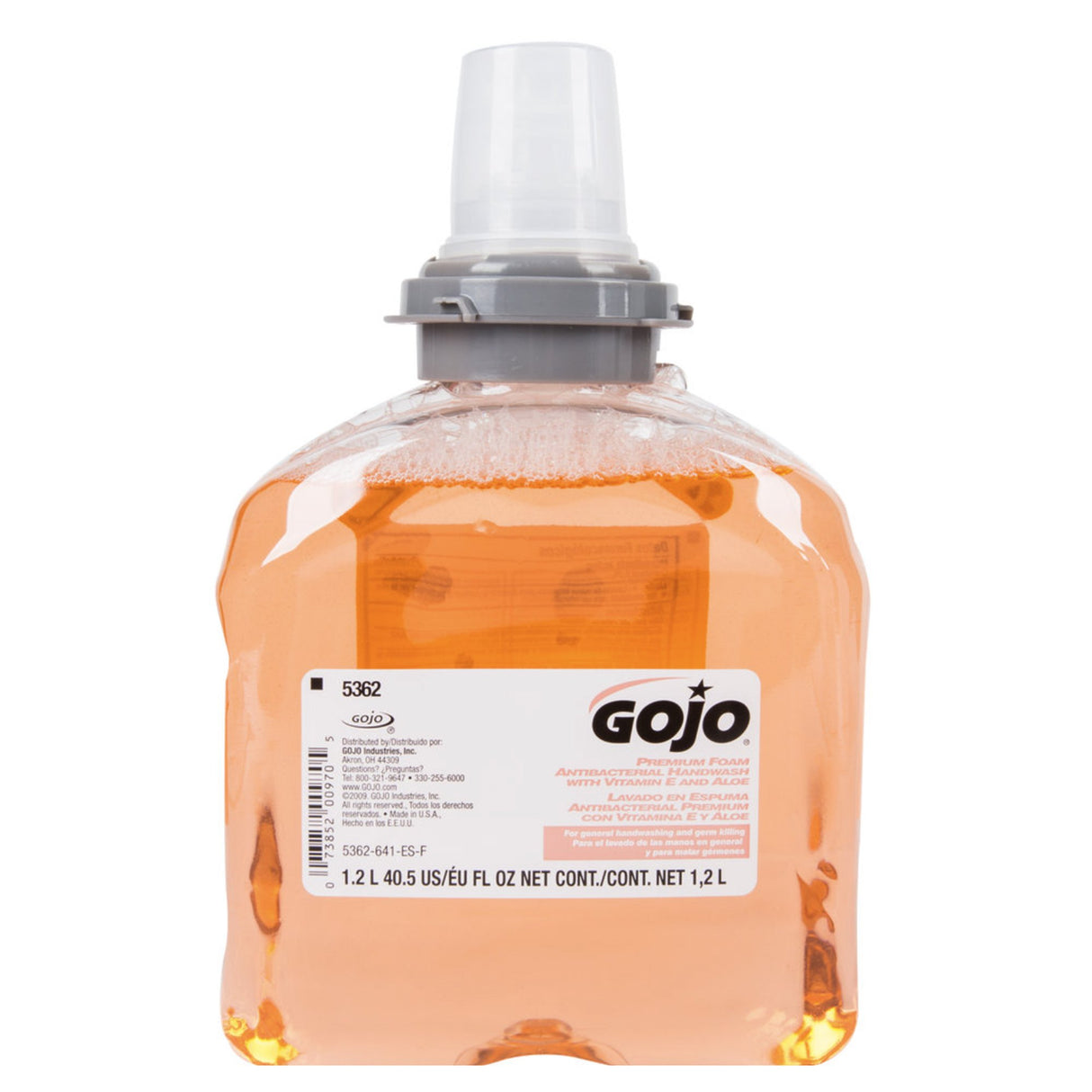 Antibacterial Soap GOJO® Premium Foaming 1,200 mL Dispenser Refill Bottle Fresh Fruit Scent - BeHope