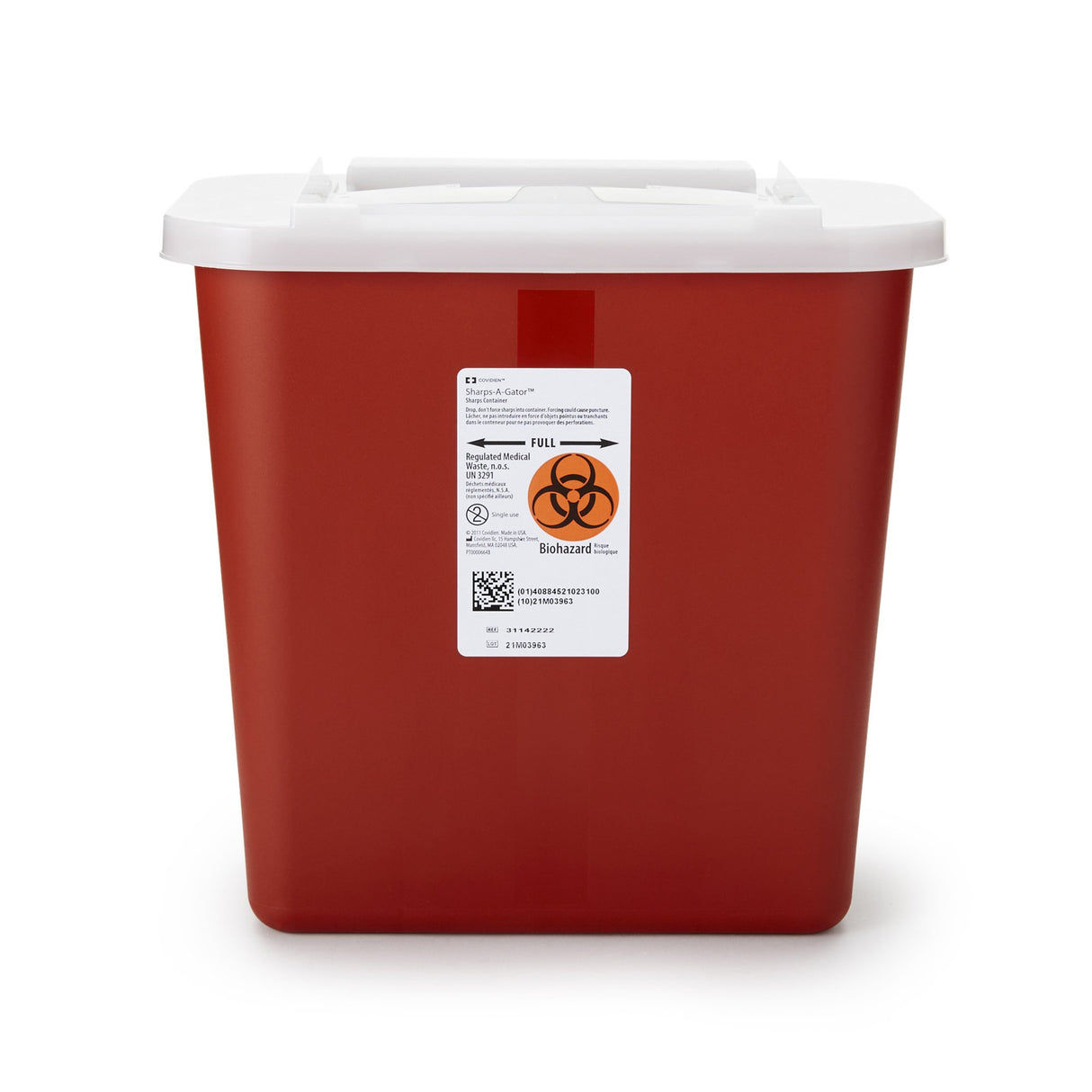 Sharps Container Sharps-A-Gator™ Red Base 10-1/4 H X 7 D X 10-1/2 W Inch Vertical Entry 2 Gallon - BeHope