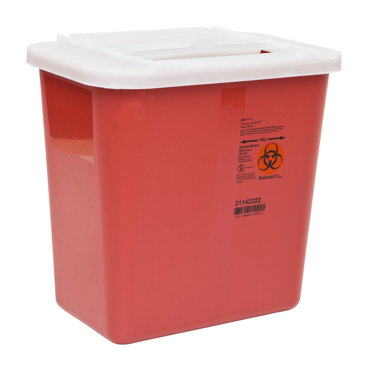 Sharps Container Sharps-A-Gator™ Red Base 10-1/4 H X 7 D X 10-1/2 W Inch Vertical Entry 2 Gallon - BeHope