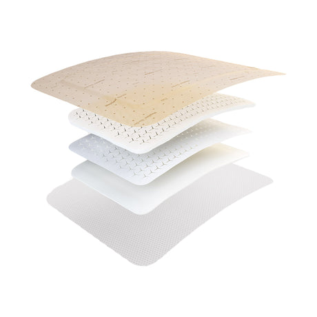 Foam Dressing Mepilex® Border Flex 6 X 6 Inch With Border Film Backing Silicone Adhesive Square Sterile - BeHope