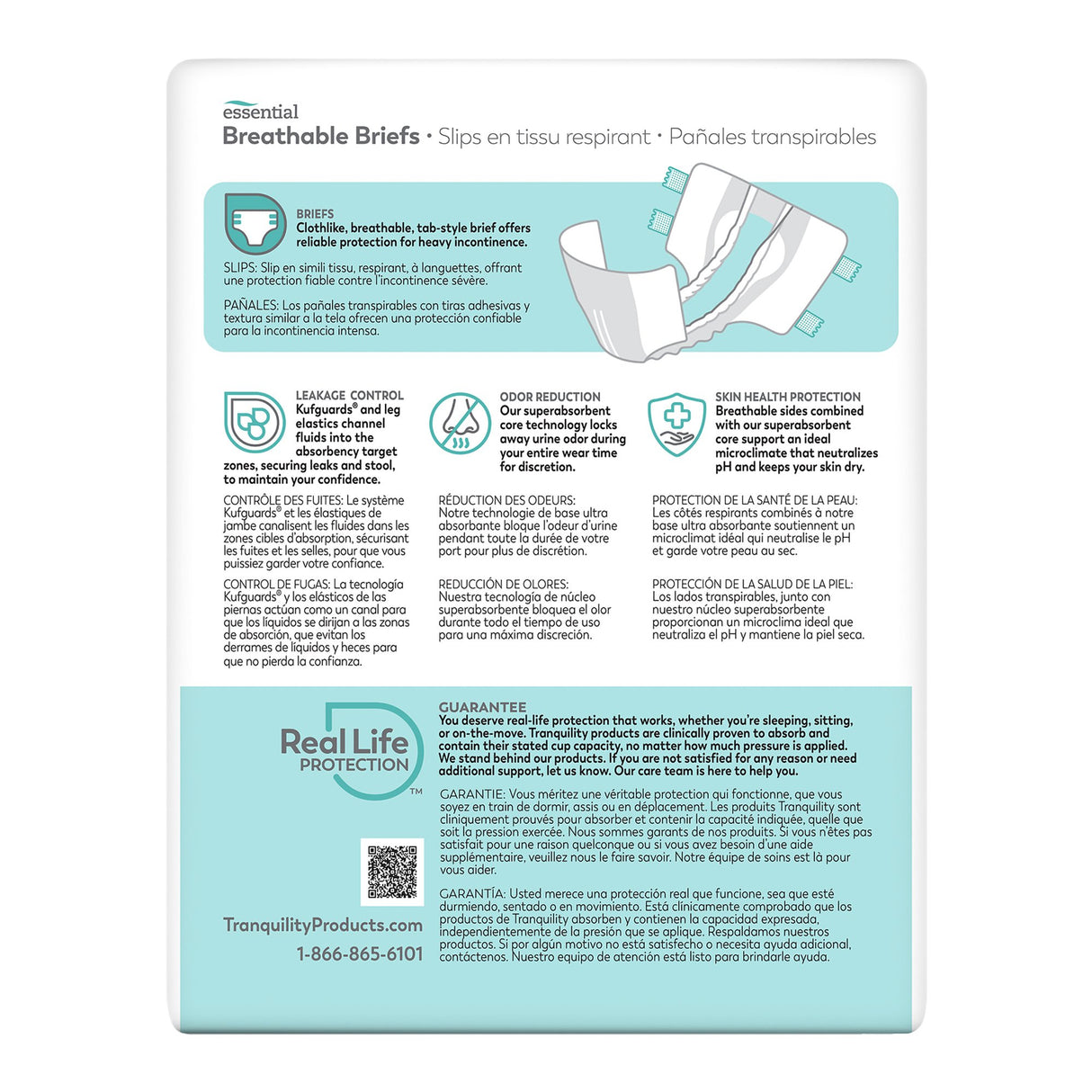 Unisex Adult Incontinence Brief Tranquility® Essential Medium Disposable Heavy Absorbency - BeHope
