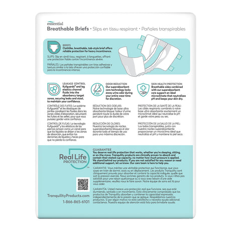 Unisex Adult Incontinence Brief Tranquility® Essential Medium Disposable Heavy Absorbency - BeHope