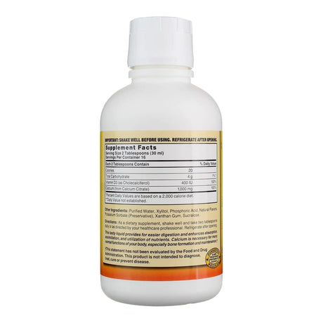 Joint Health Supplement Nature's Blend Calcium Citrate / Vitamin D3 1,000 mg Strength Liquid 16 oz. Blueberry Flavor - BeHope