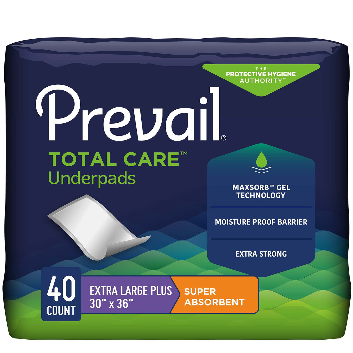 Disposable Underpad Prevail® Total Care™ 30 X 36 Inch Polymer Heavy Absorbency - BeHope