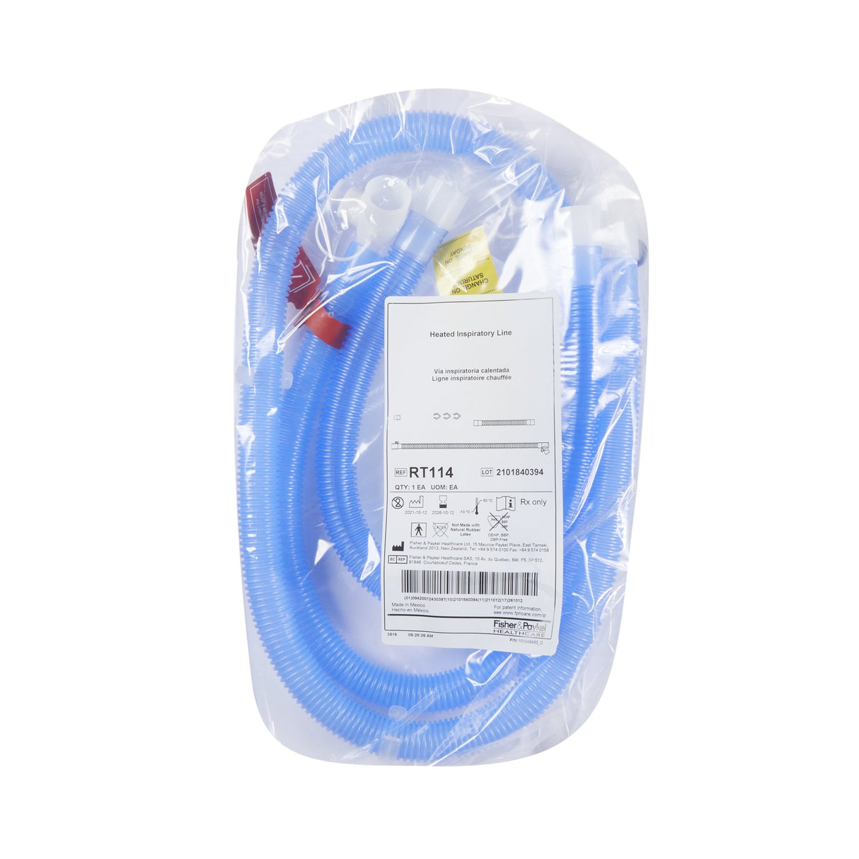 RT-Series Ventilator Circuit Corrugated Tube 60 Inch Tube Single Limb Adult Without Breathing Bag Single Patient Use Heated Circuit - BeHope