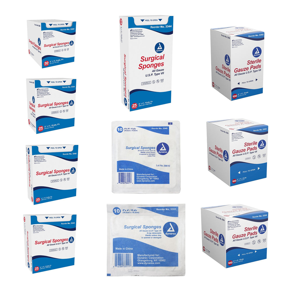 Gauze Sponge Dynarex® 2 X 2 Inch 8-Ply Sterile 2 per Pack - BeHope