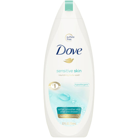 Body Wash Dove® Sensitive Skin Liquid 12 oz. Bottle Unscented - BeHope