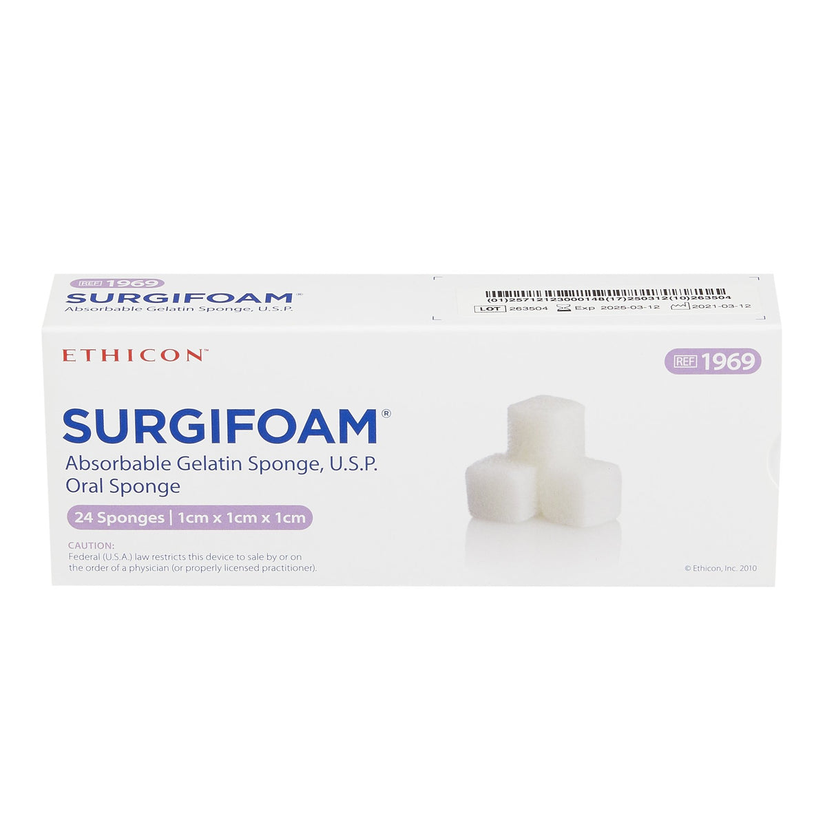 Hemostatic Sponge SurgifoamÂ® 1 X 1 X 1 X 1 cm Sterile - BeHope
