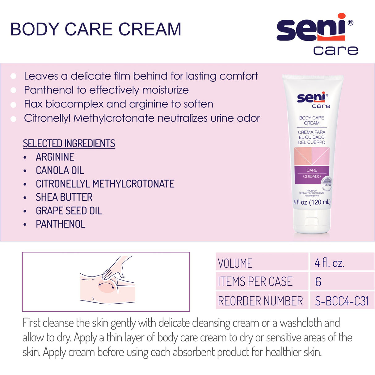 Skin Protectant Seni Care Body Care 4 oz. Tube Scented Cream