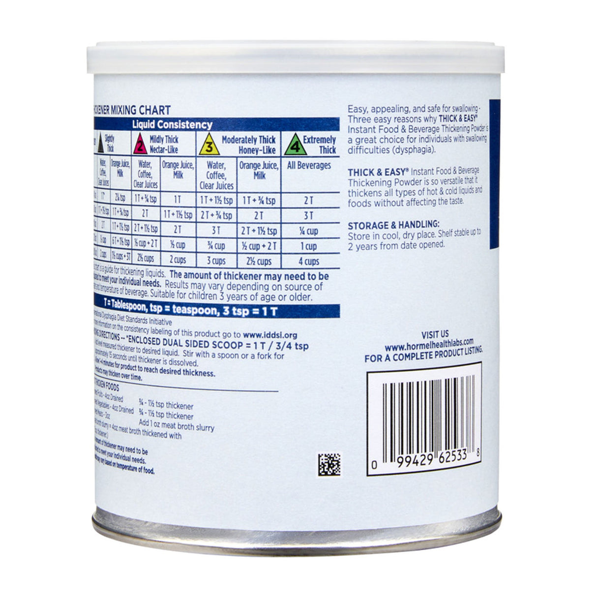 Food and Beverage Thickener Thick & Easy® 8 oz. Canister Unflavored Powder IDDSI Level 0 Thin - BeHope