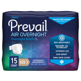 Unisex Adult Incontinence Brief Prevail Air™ Overnight Size 3 / X-Large Disposable Heavy Absorbency - BeHope