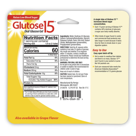 Glucose Gel Glutose 15™ Rapid Response Hypoglycemia - BeHope