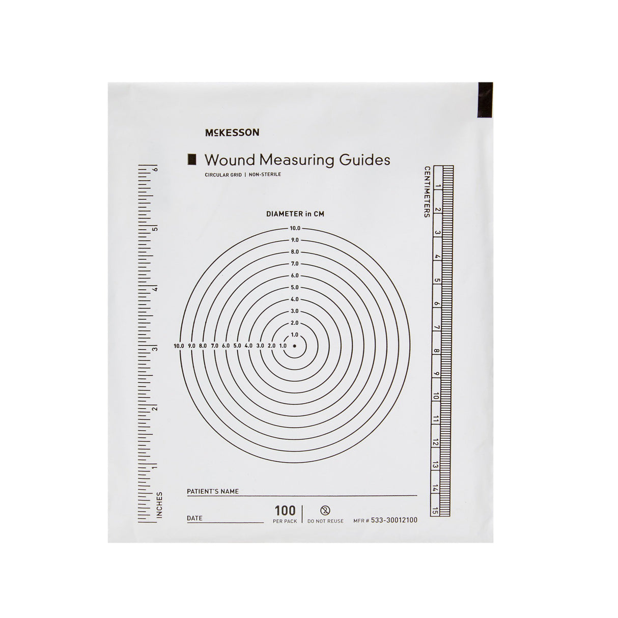 Wound Measuring Guide McKesson 5 X 7 Inch Clear Plastic NonSterile - BeHope