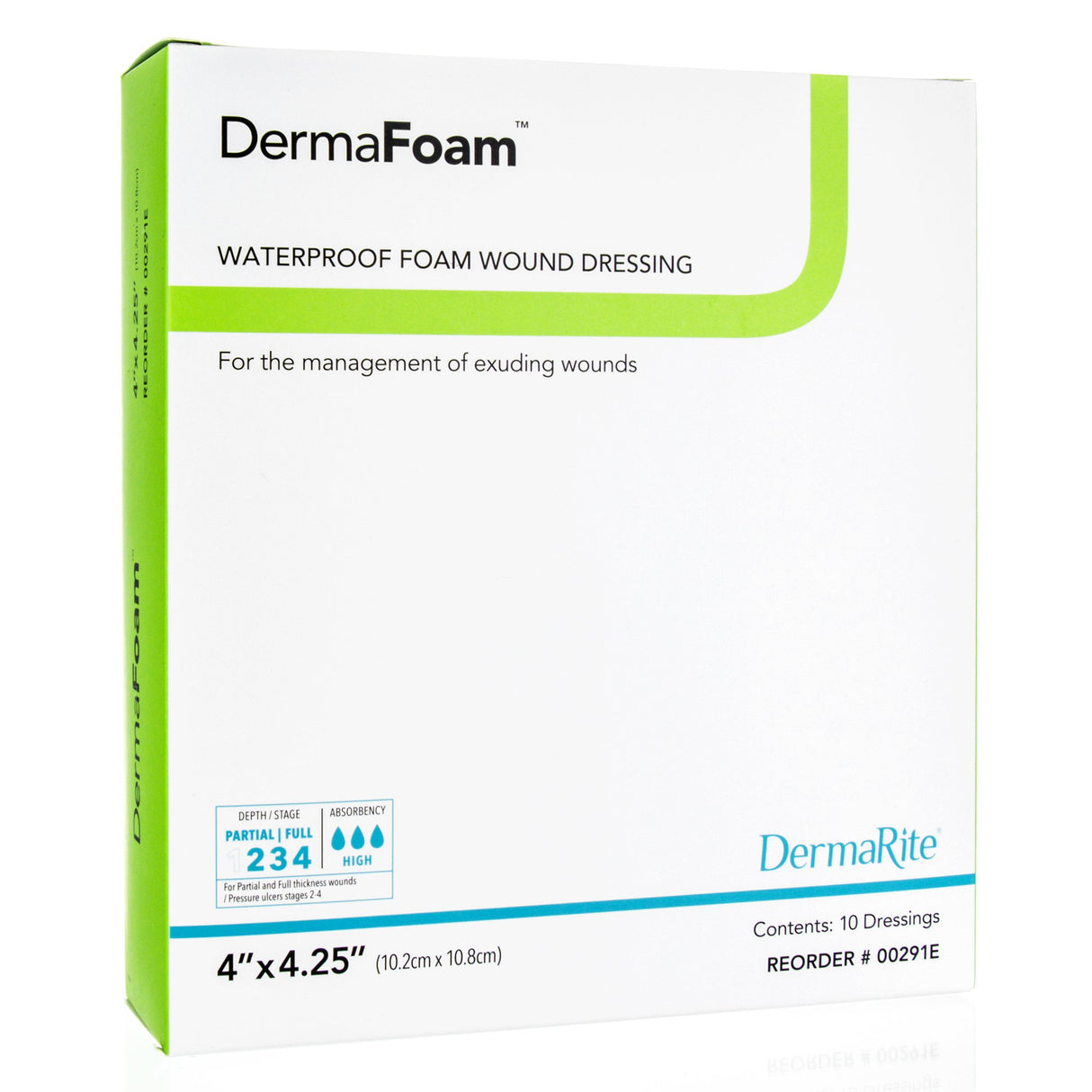 Foam Dressing DermaFoamÂ® 4 X 4-1/4 Inch Without Border Waterproof Backing Nonadhesive Rectangle Sterile - BeHope