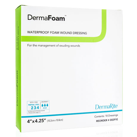 Foam Dressing DermaFoamÂ® 4 X 4-1/4 Inch Without Border Waterproof Backing Nonadhesive Rectangle Sterile - BeHope
