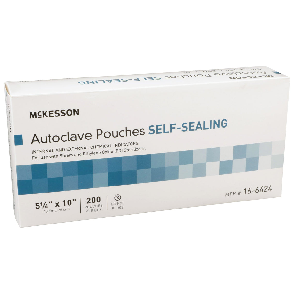 Sterilization Pouch McKesson Ethylene Oxide (EO) Gas / Steam 5-1/4 X 10 Inch Transparent Blue / White Self Seal Paper / Film - BeHope