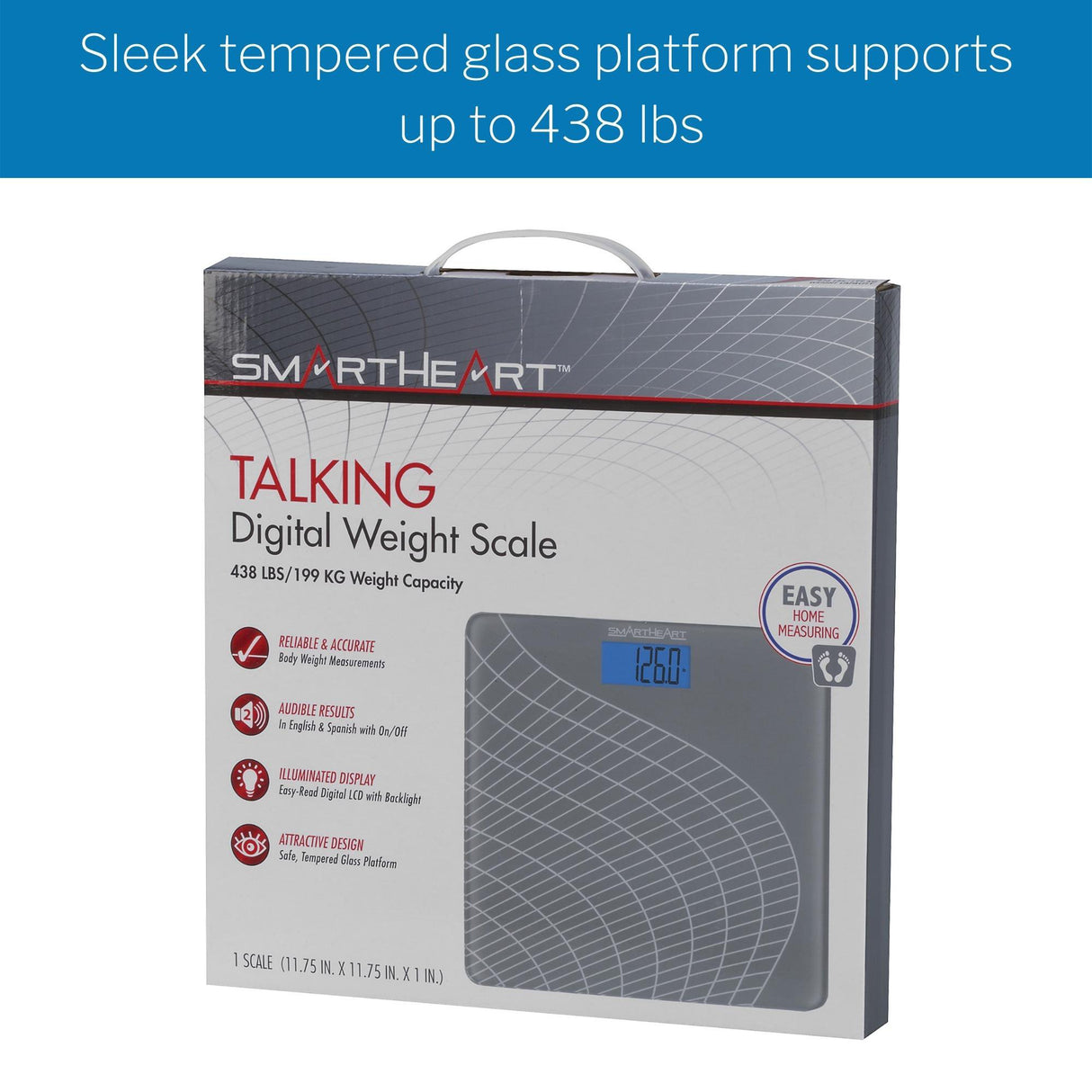 Floor Scale Veridian® Digital Display 438 lbs. / 199 kg Capacity Gray Battery Operated - BeHope