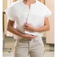 Exam Cape White One Size Fits Most Front / Back Opening Without Closure Unisex Disposable - BeHope