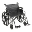 Bariatric Wheelchair McKesson Dual Axle Desk Length Arm Swing-Away Footrest Black Upholstery 24 Inch Seat Width Adult 450 lbs. Weight Capacity - BeHope
