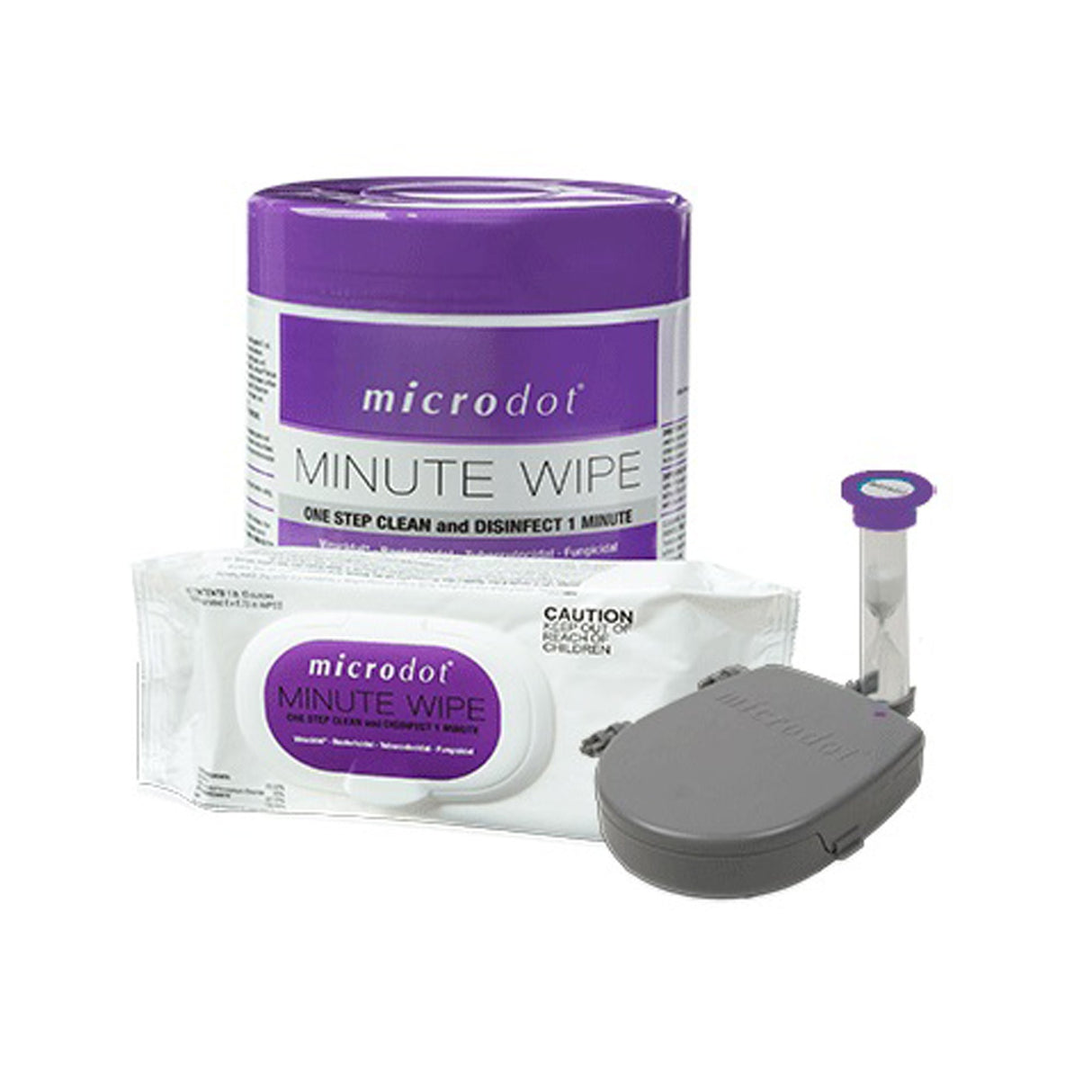 Surface Disinfectant Cleaner microdot® Minute Wipe Premoistened Alcohol Based Manual Pull Wipe 60 Count Soft Pack Alcohol Scent NonSterile - BeHope