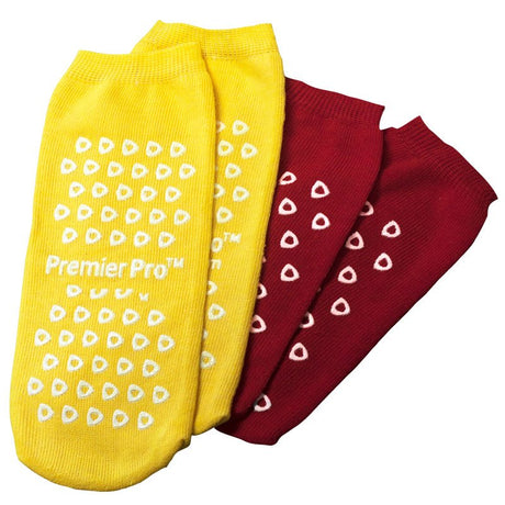 Risk Management Slipper Socks PremierPro™ Unisex Adult Bariatric Double Tread Single Patient Use Yellow - BeHope
