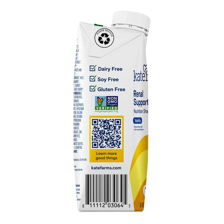 Oral Supplement Kate Farms Renal Support 1.8 Vanilla Flavor Liquid 8.45 oz. Carton - BeHope