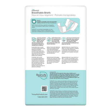 Unisex Adult Incontinence Brief Tranquility® Essential Small Disposable Heavy Absorbency - BeHope