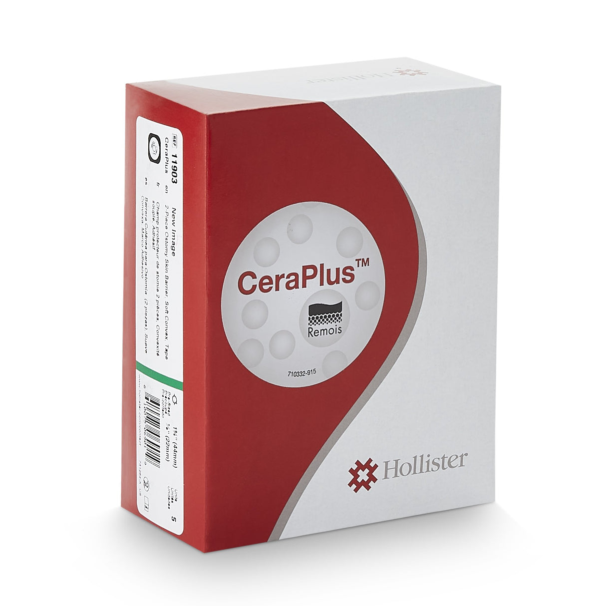 Ostomy Barrier New Image™ CeraPlus™ Precut, Extended Wear Adhesive Tape Borders 44 mm Flange Green Code System 7/8 Inch Opening - BeHope