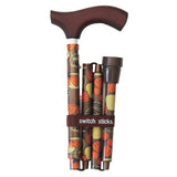 Folding Cane Switch Sticks® Aluminum 32 to 37 Inch Height Mimi Print - BeHope