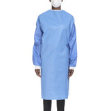 Non-Reinforced Surgical Gown with Towel Astound® Large Blue Sterile AAMI Level 3 Disposable - BeHope