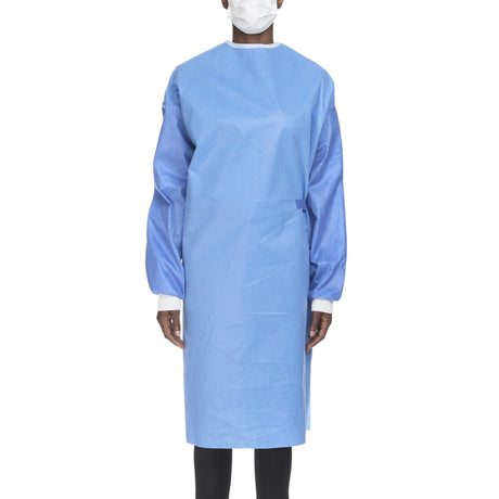 Non-Reinforced Surgical Gown with Towel Astound® Large Blue Sterile AAMI Level 3 Disposable - BeHope