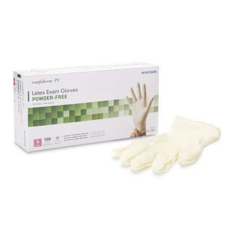 Exam Glove McKesson Confiderm® Small NonSterile Latex Standard Cuff Length Fully Textured Ivory Not Rated - BeHope