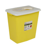 Chemotherapy Waste Container SharpSafety™ Yellow Base 18-3/4 H X 18-1/4 W X 12-3/4 D Inch Vertical Entry 12 Gallon - BeHope