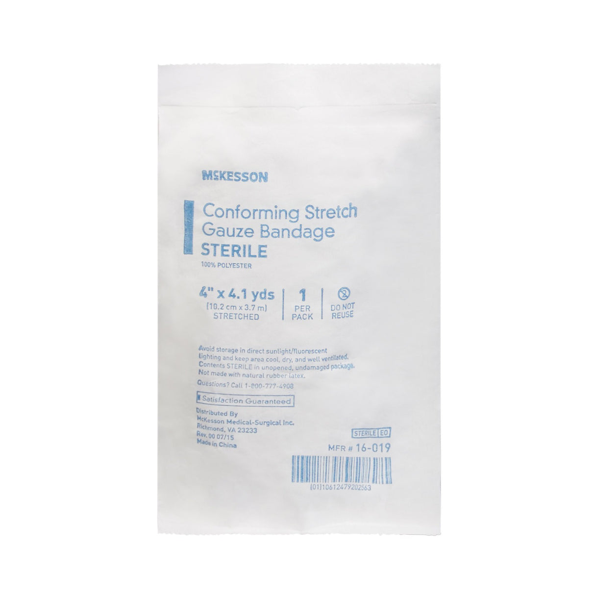 Conforming Bandage McKesson 4 Inch X 4-1/10 Yard Sterile 1 per Pack - BeHope