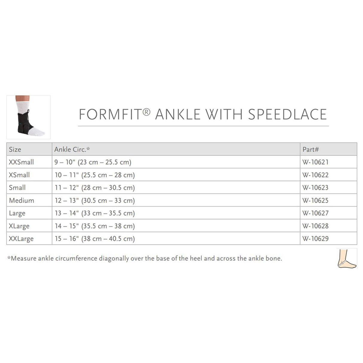 Ankle Brace with Speed Lace Ossur® FormFit® Large Lace-Up / Figure-8 Strap Foot - BeHope