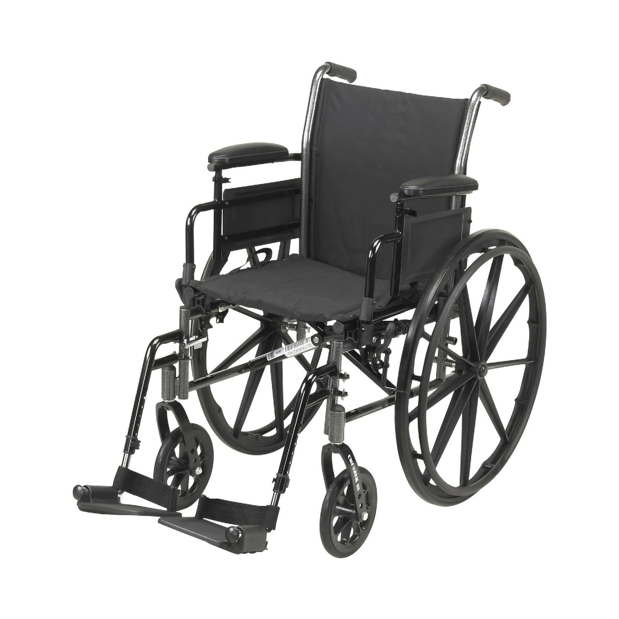 Lightweight Wheelchair McKesson Dual Axle Desk Length Arm Swing-Away Footrest Black Upholstery 20 Inch Seat Width Adult 300 lbs. Weight Capacity - BeHope